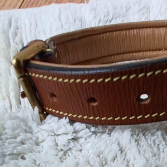 Leather padded dog collar size large brass buckle - Picture 7 of 7